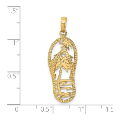 14K Yellow Gold Palm Tree Flip Flop Charm – view 4