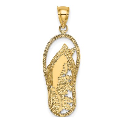 14K Yellow Gold Dolphin Flip-Flop Charm