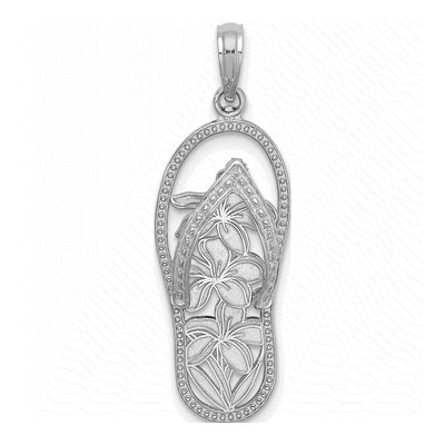 14K White Gold Flip-Flop Charm