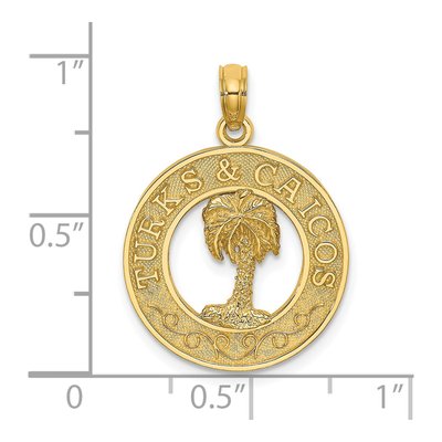 14K Yellow Gold Turks and Caicos Palm Tree Charm – view 4