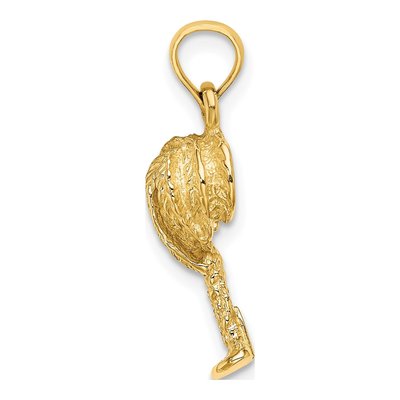 14K Yellow Gold Textured Palm Tree Pendant – view 3
