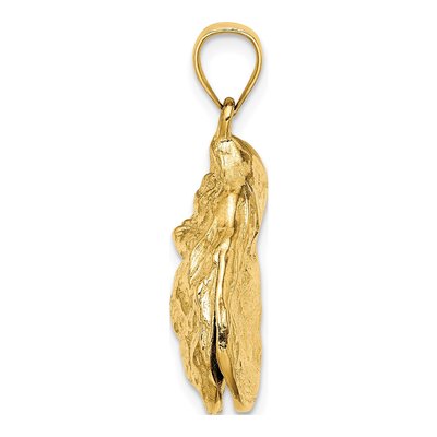 14K Yellow Gold 3-D Textured Oyster Shell Charm – view 3