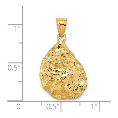 14K Yellow Gold 3-D Textured Oyster Shell Charm – view 4
