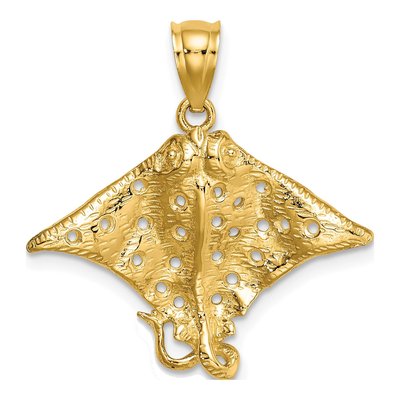 14K Yellow Gold Spotted Eagle Ray Pendant