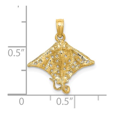 14K Yellow Gold Spotted Eagle Ray Charm – view 4