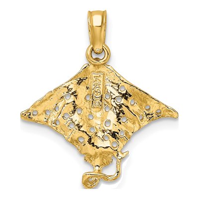 14K Yellow Gold Spotted Eagle Ray Charm – view 5