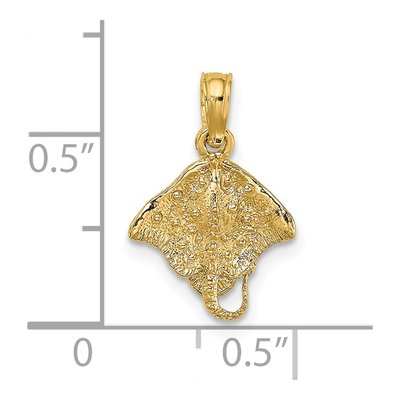 14K Yellow Gold Mini Stingray Pendant – view 4