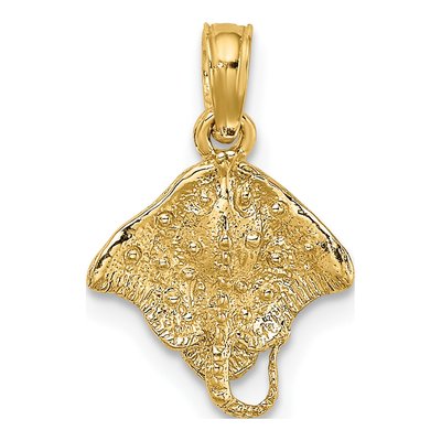 14K Yellow Gold Mini Stingray Pendant