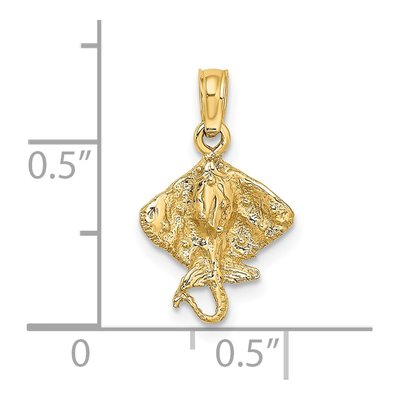 14K Yellow Gold Mini Stingray Pendant – view 4