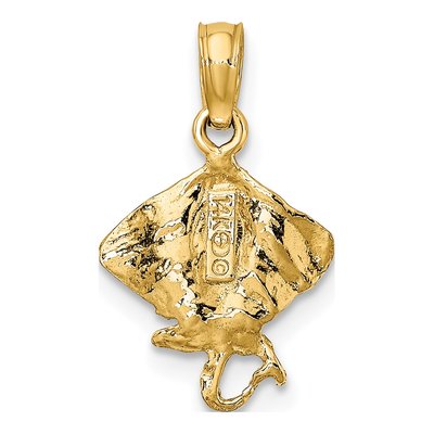 14K Yellow Gold Mini Stingray Pendant – view 5
