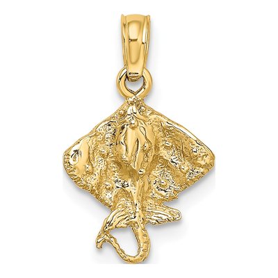 14K Yellow Gold Mini Stingray Pendant