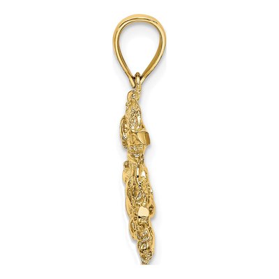 14K Yellow Gold Textured Crab Charm – view 3