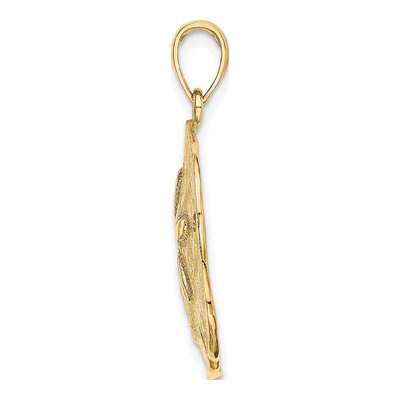 14K Yellow Gold Sand Dollar Pendant – view 3