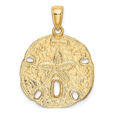 14K Yellow Gold Sand Dollar Pendant – view 5