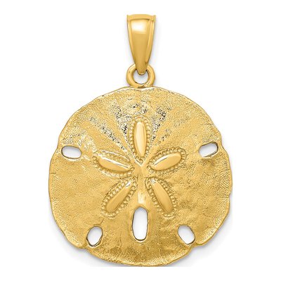 14K Yellow Gold Sand Dollar Pendant