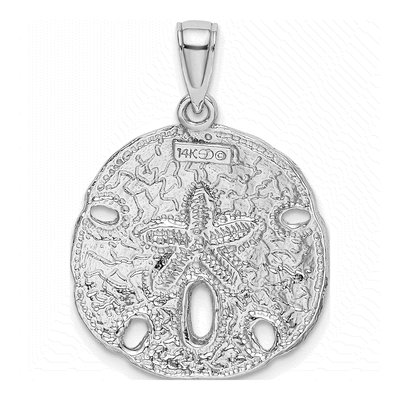 14K White Gold Sand Dollar Pendant – view 5