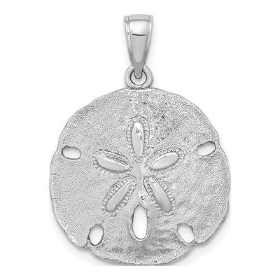 14K White Gold Sand Dollar Pendant