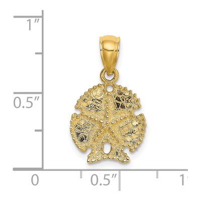 14K Yellow Gold Starfish Sand Dollar Charm – view 4