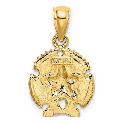 14K Yellow Gold Starfish Sand Dollar Charm – view 5