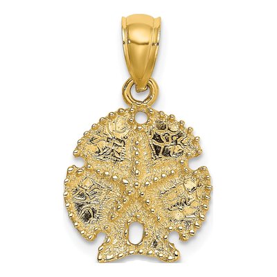 14K Yellow Gold Starfish Sand Dollar Charm