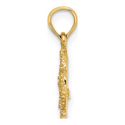 14K Yellow Gold Starfish on Sand Dollar Pendant – view 3