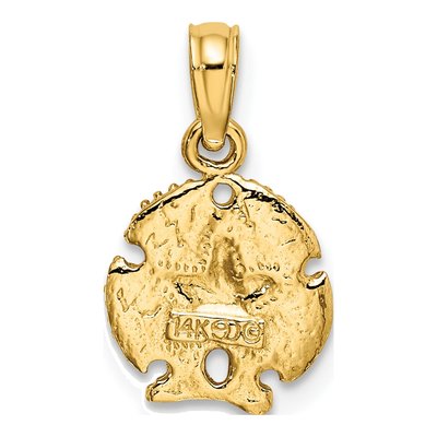 14K Yellow Gold Starfish on Sand Dollar Pendant – view 5