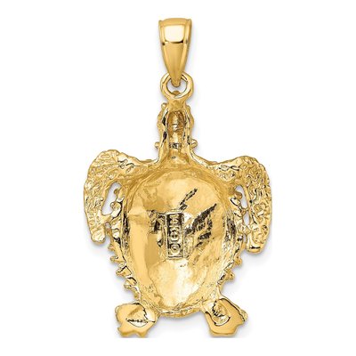 14k Gold Sea Turtle with Spiny Shell Charm – view 5