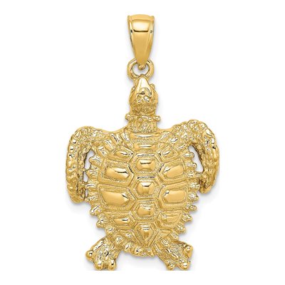14K Yellow Gold Sea Turtle Charm