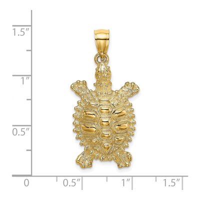 14K Yellow Gold Large Land Turtle Charm – view 4