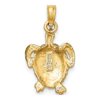 14K Yellow Gold Textured Sea Turtle Charm – view 5