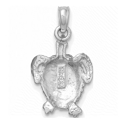 14K White Gold Textured Sea Turtle Pendant – view 5