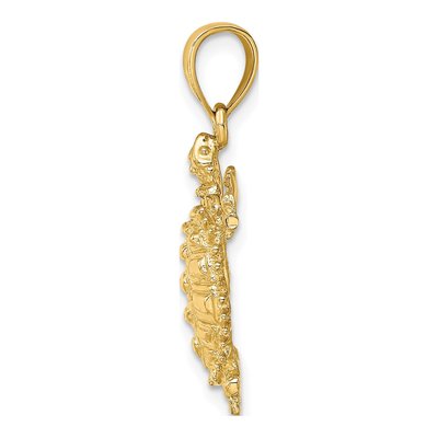 14K Yellow Gold Medium Turtle Pendant – view 3