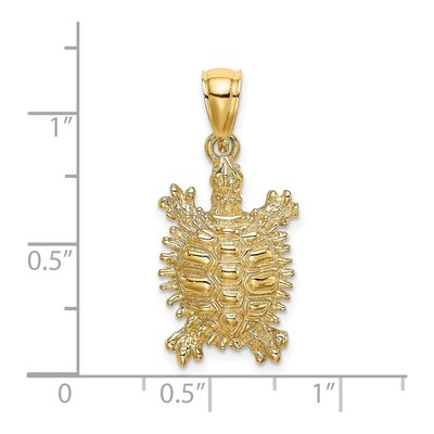 14K Yellow Gold Medium Turtle Pendant – view 4
