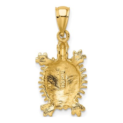 14K Yellow Gold Medium Turtle Pendant – view 5