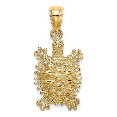 14K Yellow Gold Medium Turtle Pendant