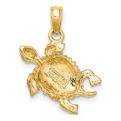 14K Yellow Gold Sea Turtle Charm – view 5