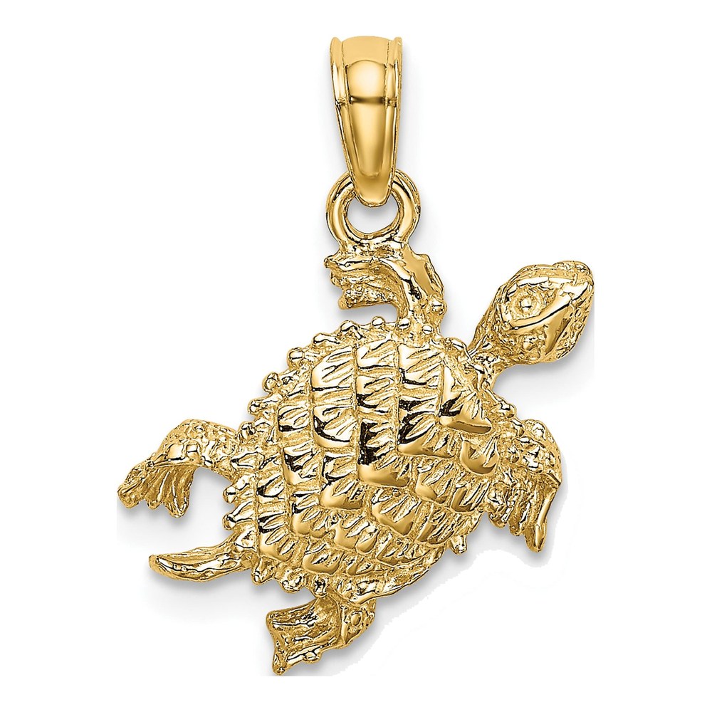14K Yellow Gold Sea Turtle Charm