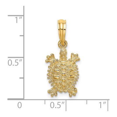 14K Yellow Gold Small Land Turtle Charm – view 4