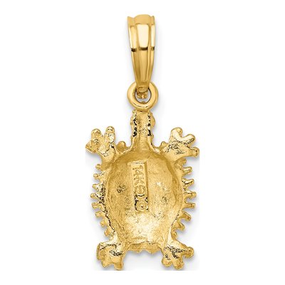14K Yellow Gold Small Land Turtle Charm – view 5