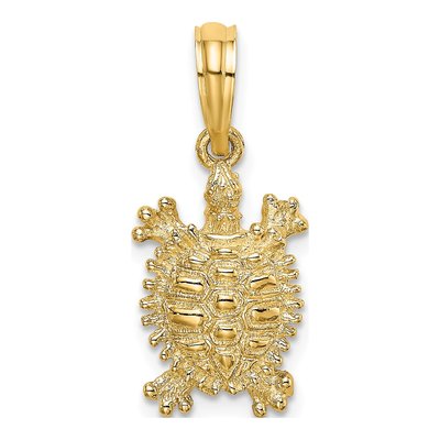 14K Yellow Gold Small Land Turtle Charm