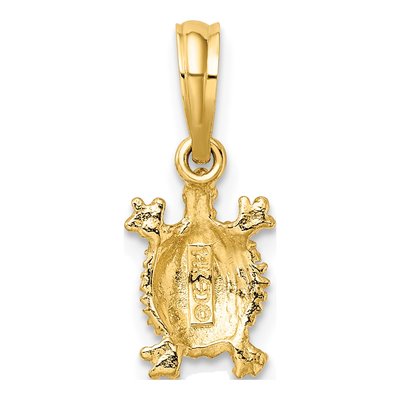 14K Yellow Gold Mini Land Turtle Pendant – view 5
