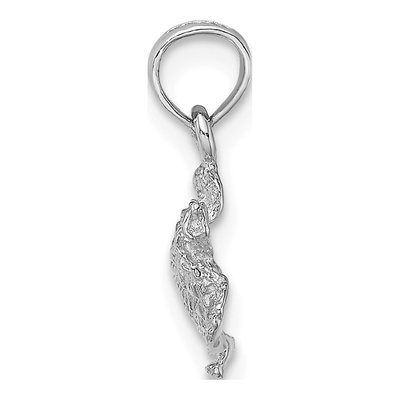 14K White Gold Textured Sea Turtle Pendant – view 3