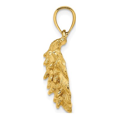 14K Yellow Gold Textured Oyster Shell Charm – view 3