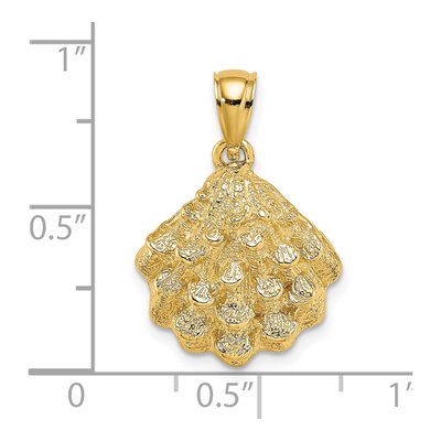 14K Yellow Gold Textured Oyster Shell Charm – view 4
