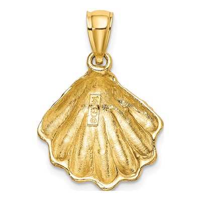 14K Yellow Gold Textured Oyster Shell Charm – view 5