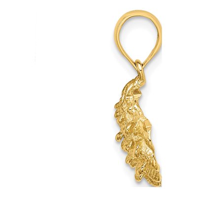 14K Yellow Gold Textured Oyster Shell Charm – view 3