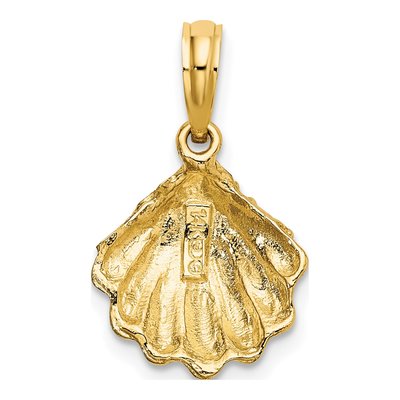 14K Yellow Gold Textured Oyster Shell Charm – view 5