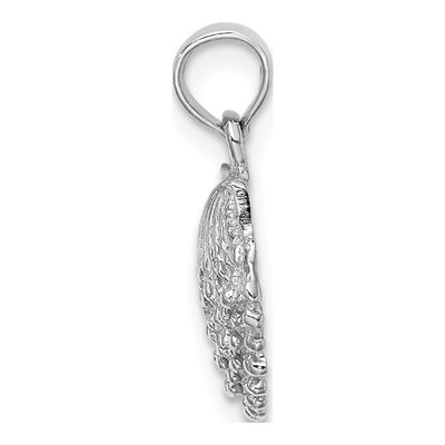 14K White Gold Scallop Shell Pendant – view 3