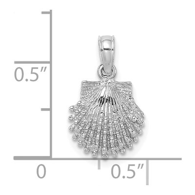 14K White Gold Scallop Shell Pendant – view 4