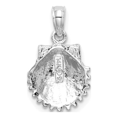 14K White Gold Scallop Shell Pendant – view 5